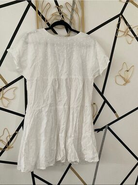 Bardot White Eyelet Short Sleeve Peplum Tunic